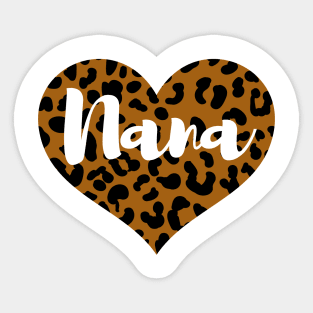 Cute Leopard Print Nana Heart Sticker